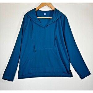 Rip Skirt Hoodie Womens Medium Blue Peacock Sun Hoody Lightweight UPF50 Pullover